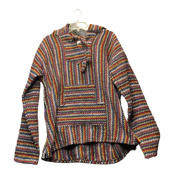 El Paso Saddle Blanket Co Baja Pullover Adult SMALL Surfer Drug Rug Camp Rainbow - Picture 1 of 7